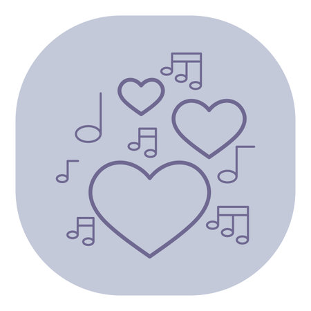 Musical notes intertwined with hearts, symbolizing love and joy. Perfect for representing romantic moments and celebrations of marriage, engaging the spirit of togethernessのイラスト素材