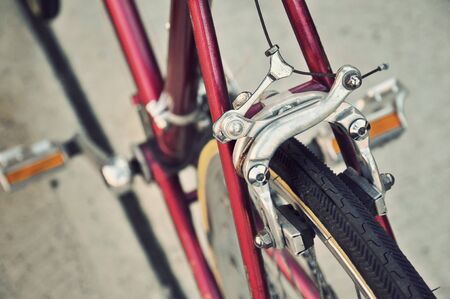 Center-pull brake on the rear wheelの写真素材