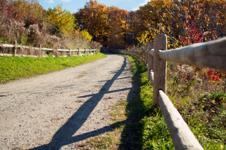 Autumn hiking trai colorful foliage, Toronto