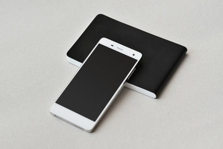 Smart phone and notebook, isolatedの写真素材
