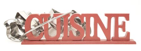 This is the work cuisine in wood with cookie punshesの写真素材