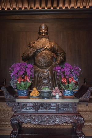 Wooden statue of Budha in Shanghai, Chinaのeditorial素材