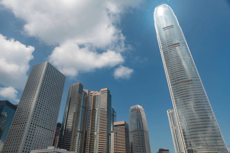 Hong kong Island, Hong Kong - September 11, 2017 3:39:21 :  Skyscraper of Hong Kong