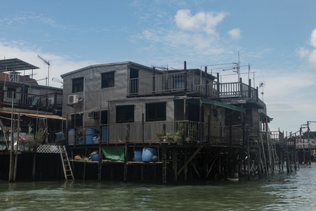 Tai O, Lantau Island, Hong Kong - September 10, 2017 6:26:14 : Fishing village housesのeditorial素材
