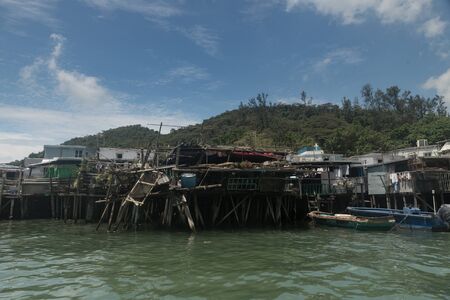 Tai O, Lantau Island, Hong Kong - September 10, 2017 6:24:06 : Fishing village's  houses.のeditorial素材