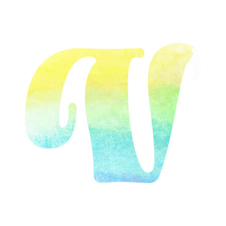 Watercolor Letter W. Hand Drawn Watercolor Alphabet. Vector Illustrationの写真素材