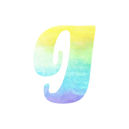 Colorful watercolor letter on white background. Watercolor alphabet.の写真素材