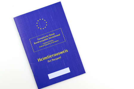 Berlin, Germany- January 30.2022: european pet passport isolated on whiteのeditorial素材