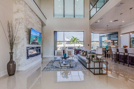 Bright and airy great room in Florida home