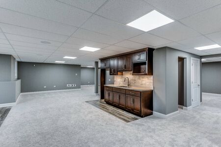 Open and spacious basement with perfect sized kitchenette