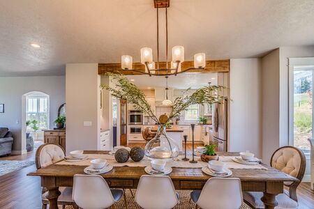 Dining area of modern farmhouseの写真素材