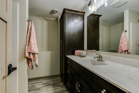 Showing a big cabinet in bathroom