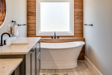 A very stylish design for a wall in bathroom.の写真素材