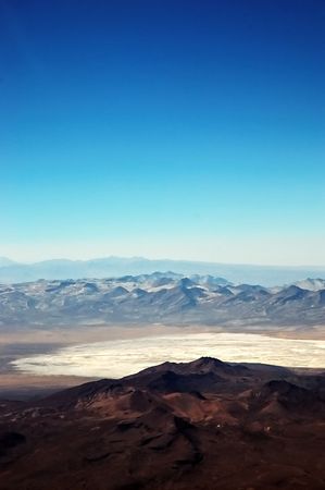 An aerial view of the andes mountainsの写真素材