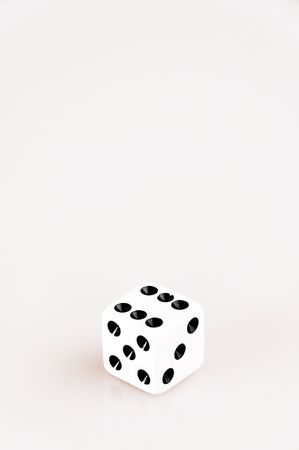 single isolated die showing six