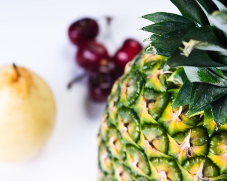 closeup of the surface of a pineappleの写真素材