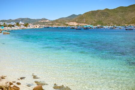 View of the sea in Binh Thuan province, Vietnamの写真素材
