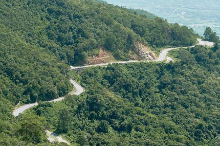 View of the mountain pass road, Ninh Thuan, Vietnamの写真素材