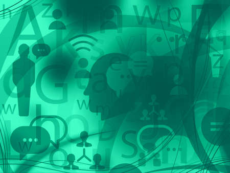 social conversation computer light background illustration