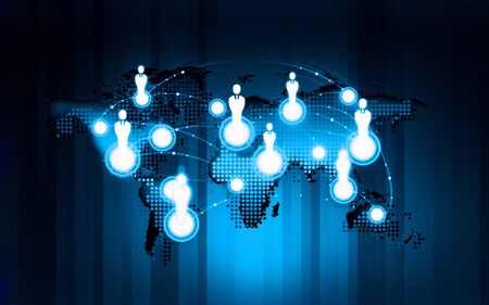 Technology communication monochrome blue background illustrationの写真素材