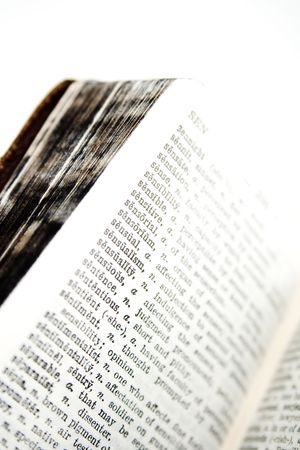 Old Dictionary, pages with words, short DOF shot in RAW with 4x Closeup Filter, this thing is only...