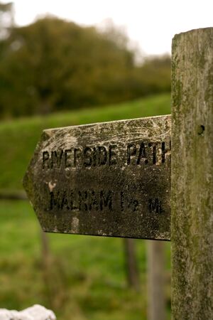 Sign for Malham in the Yorkshire Dalesの写真素材