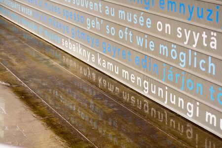 abstract typography at the Van Gogh Museum in Amsterdamの写真素材