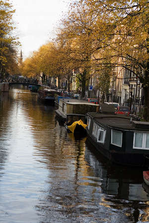 Bicycles along and around the Canals in Amsterdam.の写真素材