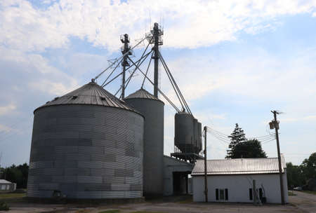 Agricultural Silo in the midday in rural americaの写真素材
