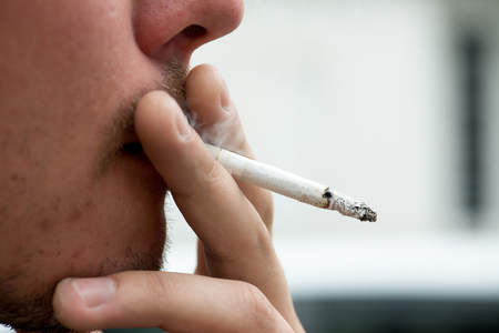 Man smoking cigarette