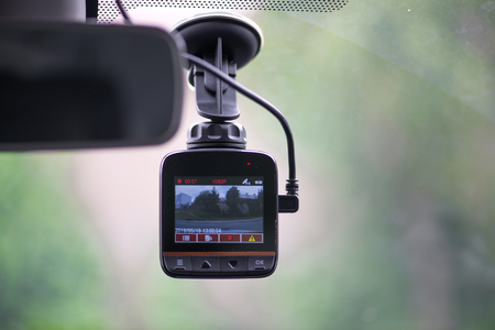 Dash camera in carの写真素材