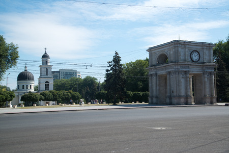 Triumphal arch, Chisinau, Moldovaの写真素材