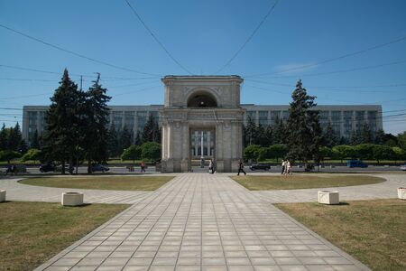Parliament building (Casa Governului) in Chisinau, Moldovaの写真素材