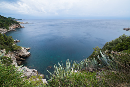 Aerial view on the sea in Dubrovnik, Croatiaの写真素材