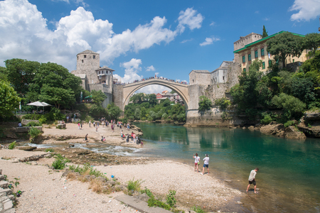 Mostar, Bosnia and Herzegovina, circa july 2016: The Old Bridge in Mostar, Bosnia and Herzegovinaのeditorial素材