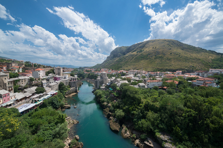 Mostar, Bosnia and Herzegovina, circa july 2016: The Old Bridge in Mostar, Bosnia and Herzegovinaのeditorial素材