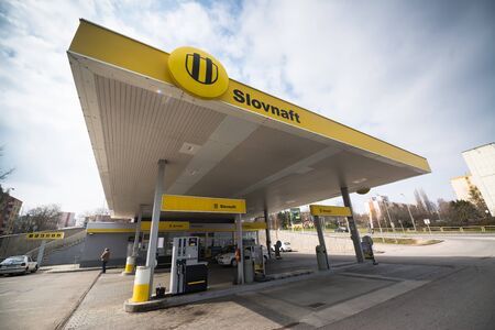 Nitra, Slovakia, march 28, 2018: Slovnaft gas station in Nitra, Slovakia. Slovnaft is Slovakia...