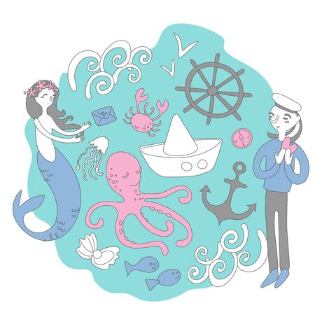 Sea stories. On different sidesのイラスト素材