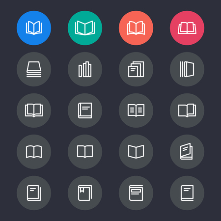 Book line iconsのイラスト素材
