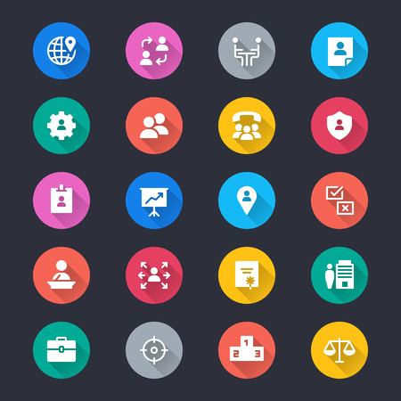 Business simple color iconsのイラスト素材