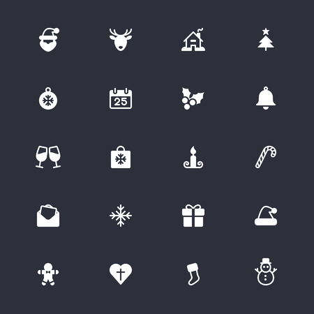 Christmas simple iconsのイラスト素材