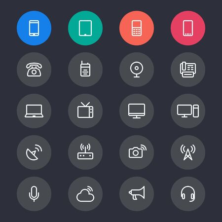Communication device line iconsのイラスト素材