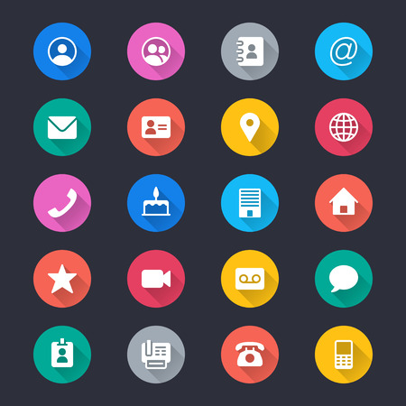 Contact simple color iconsのイラスト素材