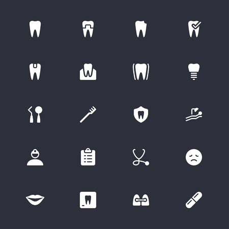 Dental simple iconsのイラスト素材