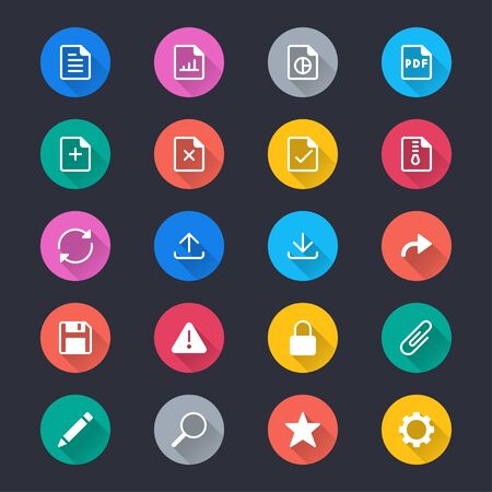 Document simple color iconsのイラスト素材