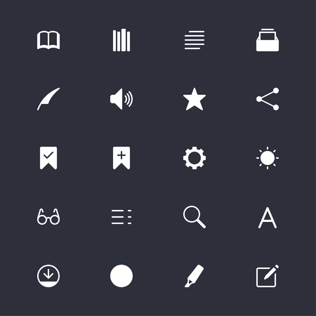 E-book reader simple iconsのイラスト素材