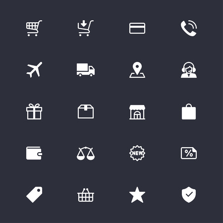 E-commerce simple iconsのイラスト素材