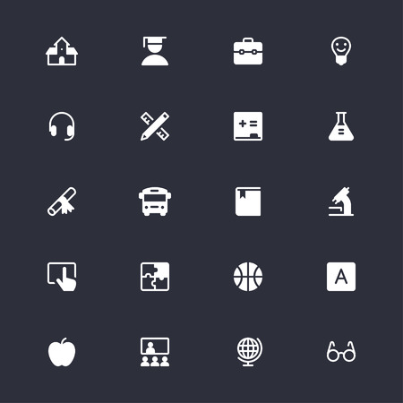 Education simple iconsのイラスト素材
