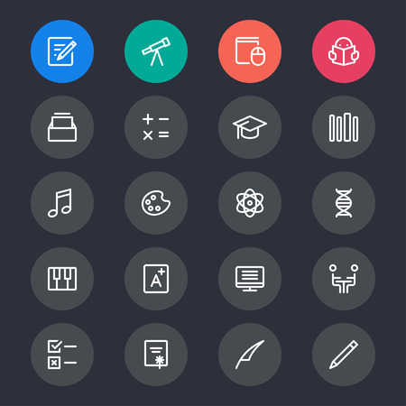 Education line iconsのイラスト素材