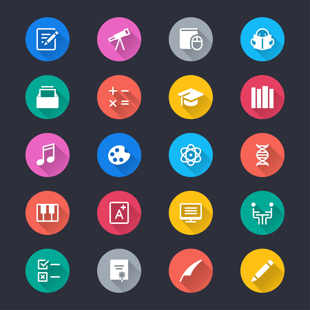 Education simple color iconsのイラスト素材